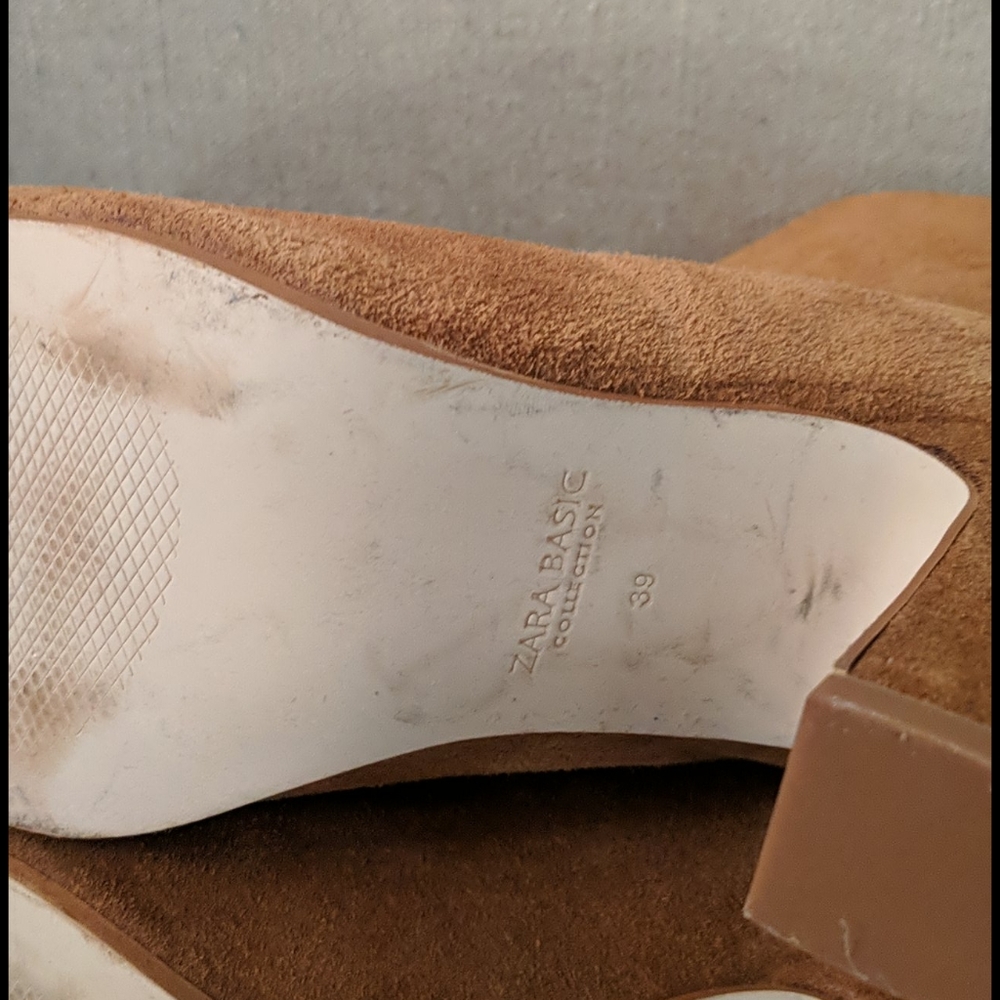 Zara Basic Collection Suede Heeled Ankle Boots 8.5 - image 8